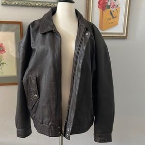 Leather bomber flight jacket by St. John’s bay XL